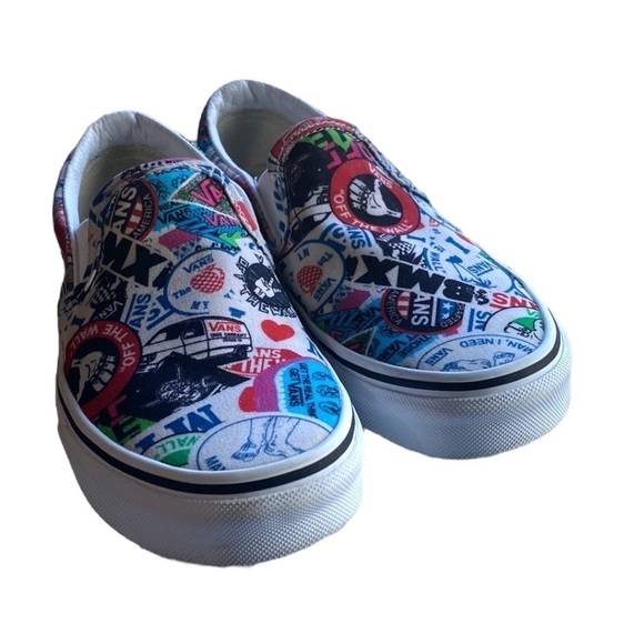VANS BMX Slip-Ons Mash-Up Sticker Multi Color Women’s Size 5.5 - Picture 9 of 11